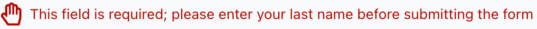 Error message with a hand icon