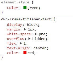 Title bar text with color